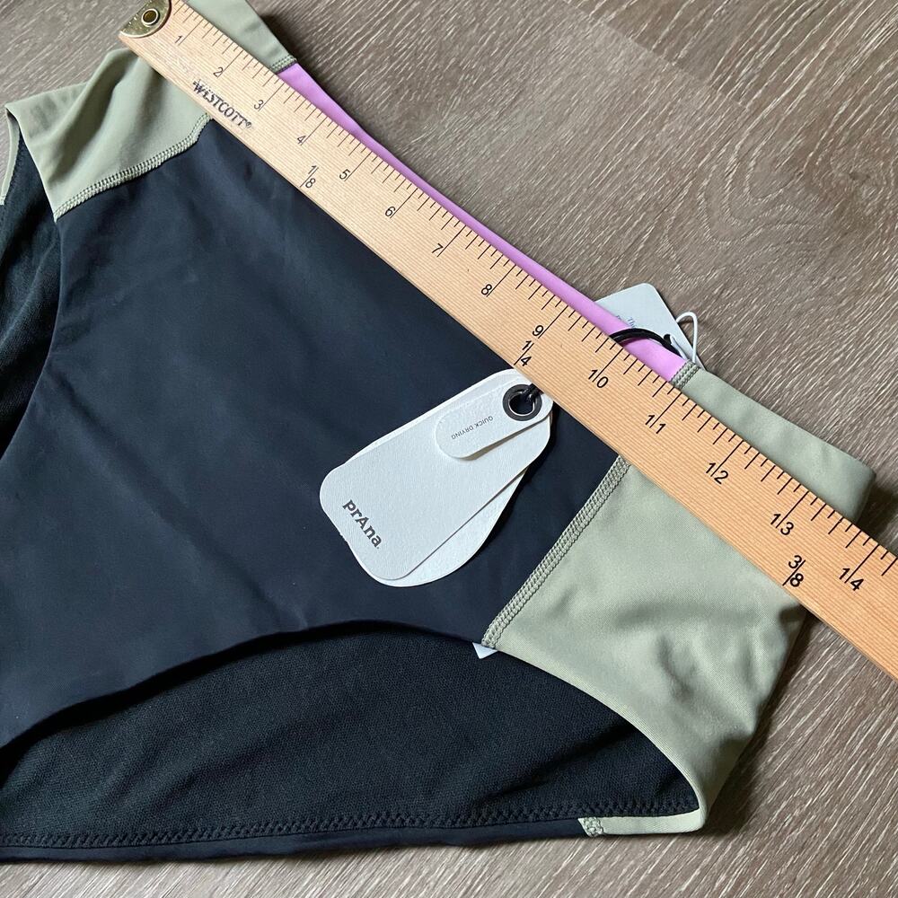 Prana Baja Bound Swim Bottom Women's M Black Colorblock High Waist Bikini Brief - Picture 8 of 9